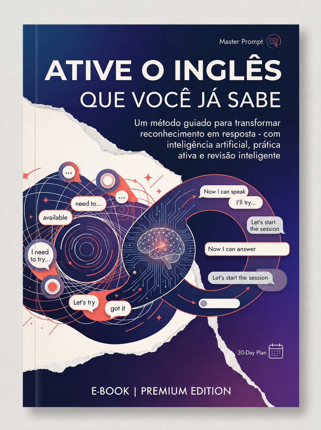 Capa oficial do produto LoopMode - English Tutor AI, e-book digital de prática ativa de inglês com IA